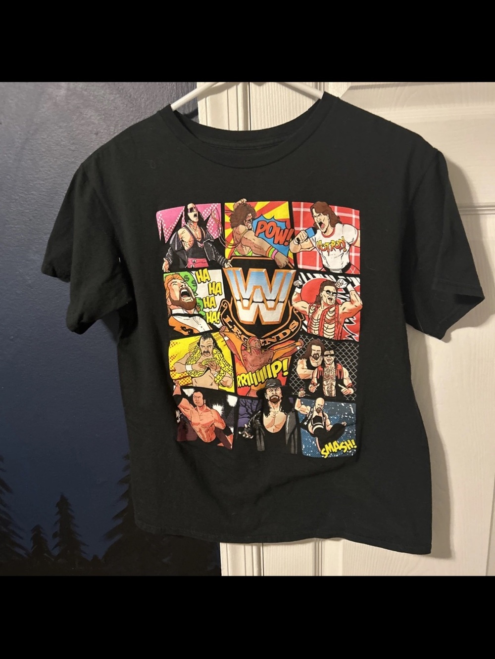 Little & Big Boys Crew Neck Short Sleeve WWE Graphic T-Shirt LG 14/16